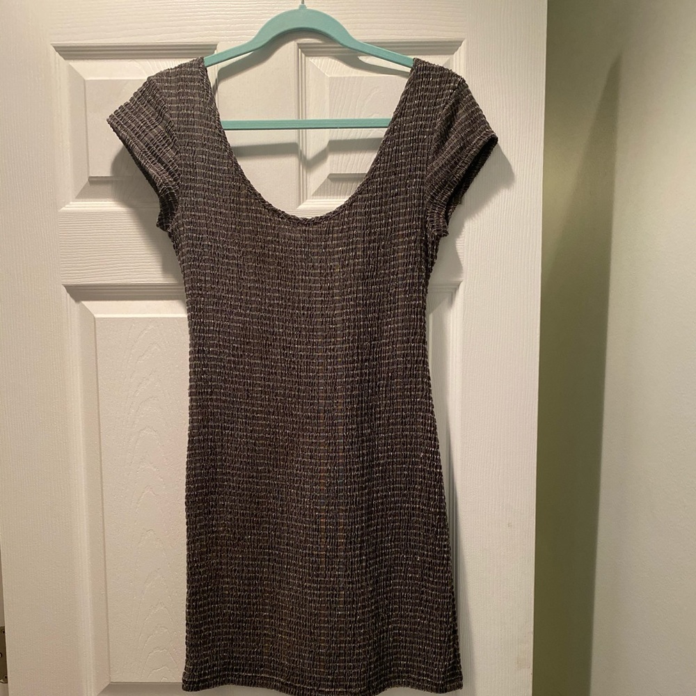 Free People black textured body con dress Small